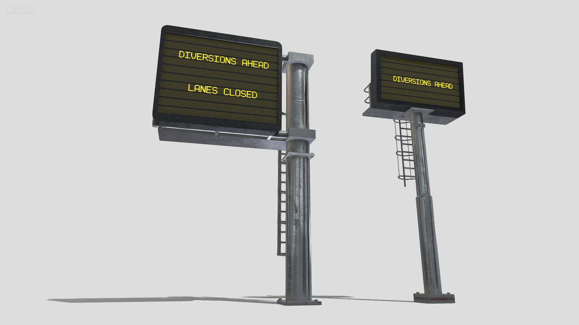 Motorway Signs Low-poly 3D model_3