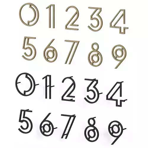 Art Deco Lined Style Door Numbers Linia