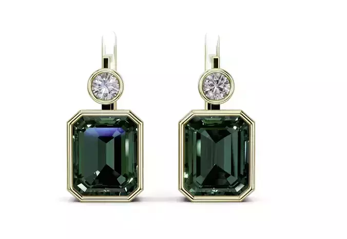 Earrings Design  Emerald Cut Gemstone Drop Earrings Jewelry 