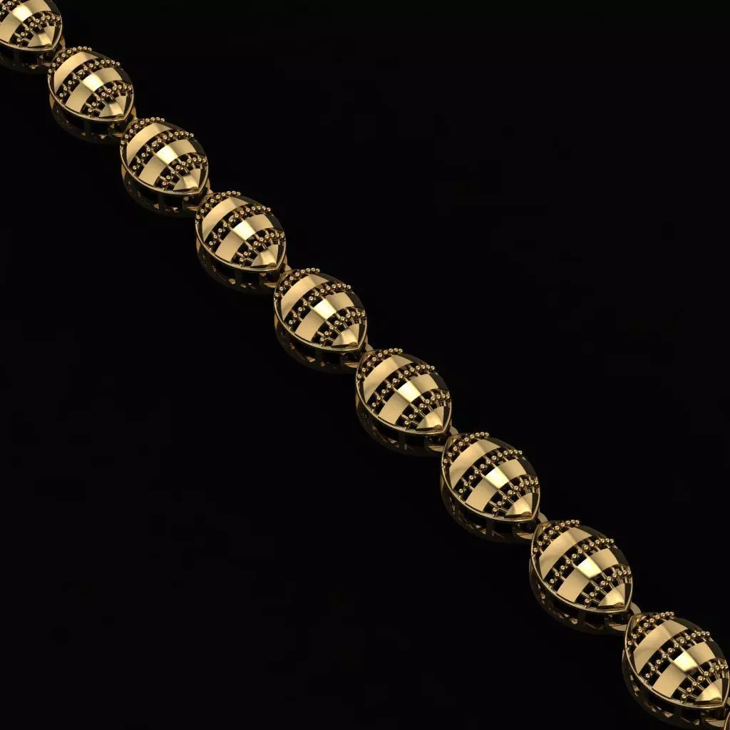 Arabic Chain Bracelet 3D print model_0