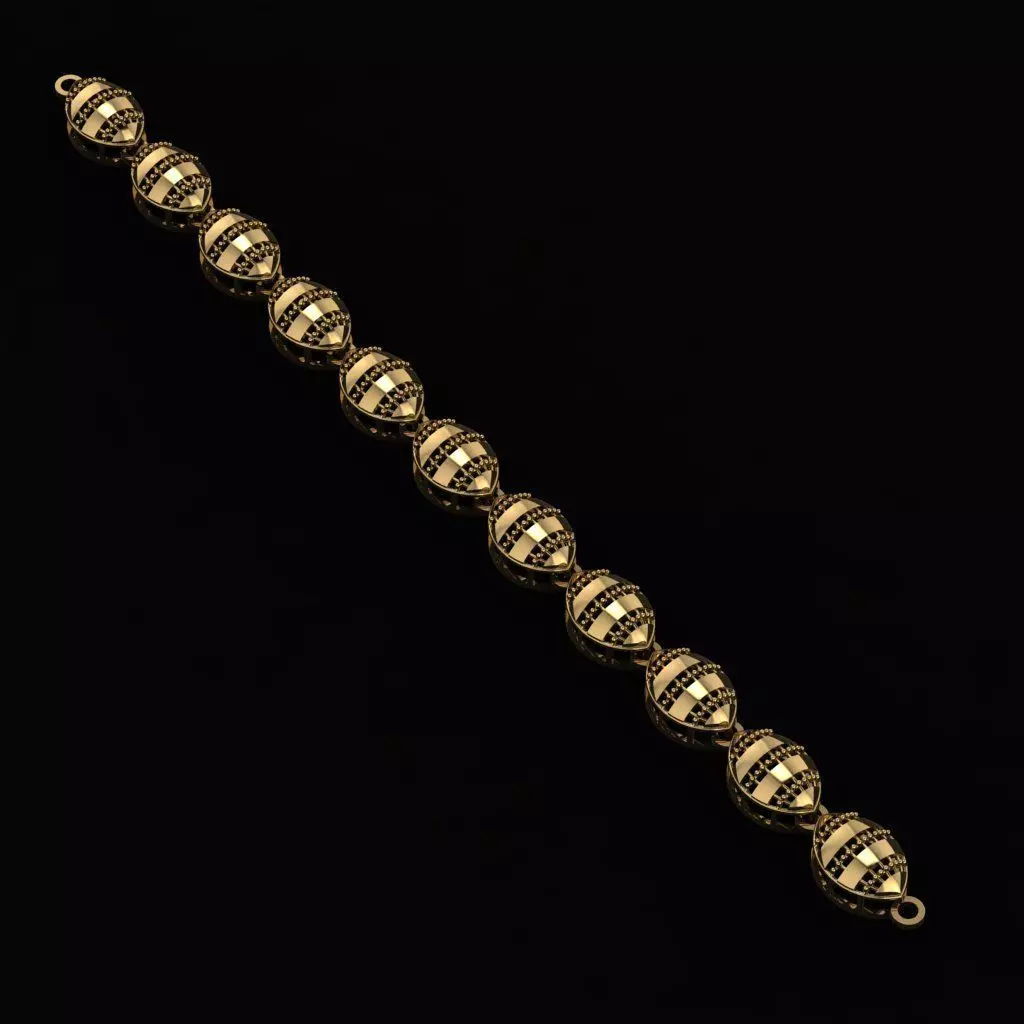 Arabic Chain Bracelet 3D print model_2