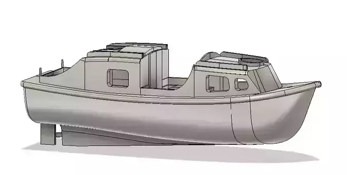 HMS Warship       Cheverton Boat 1 96th  scale 3D print model
