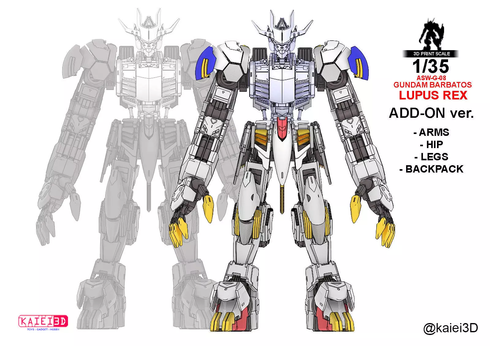 1per35 Babartos Lupus Rex Add on version 3D print model