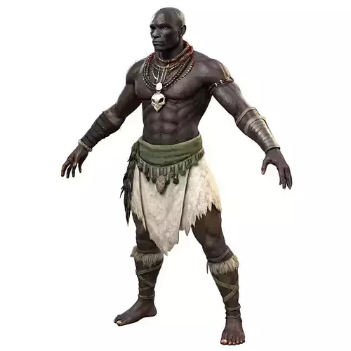 Realistic Tribal Warrior 3D Character Model 3D model
