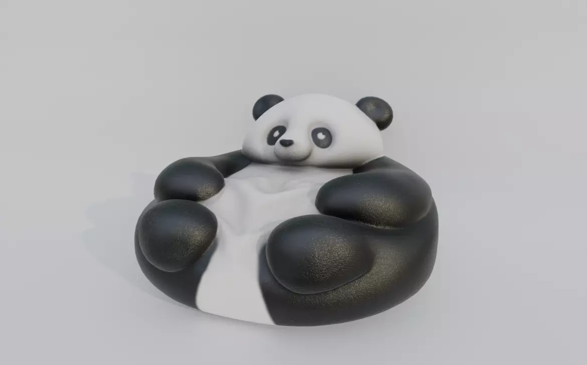 Panda Couch Low-poly 3D model