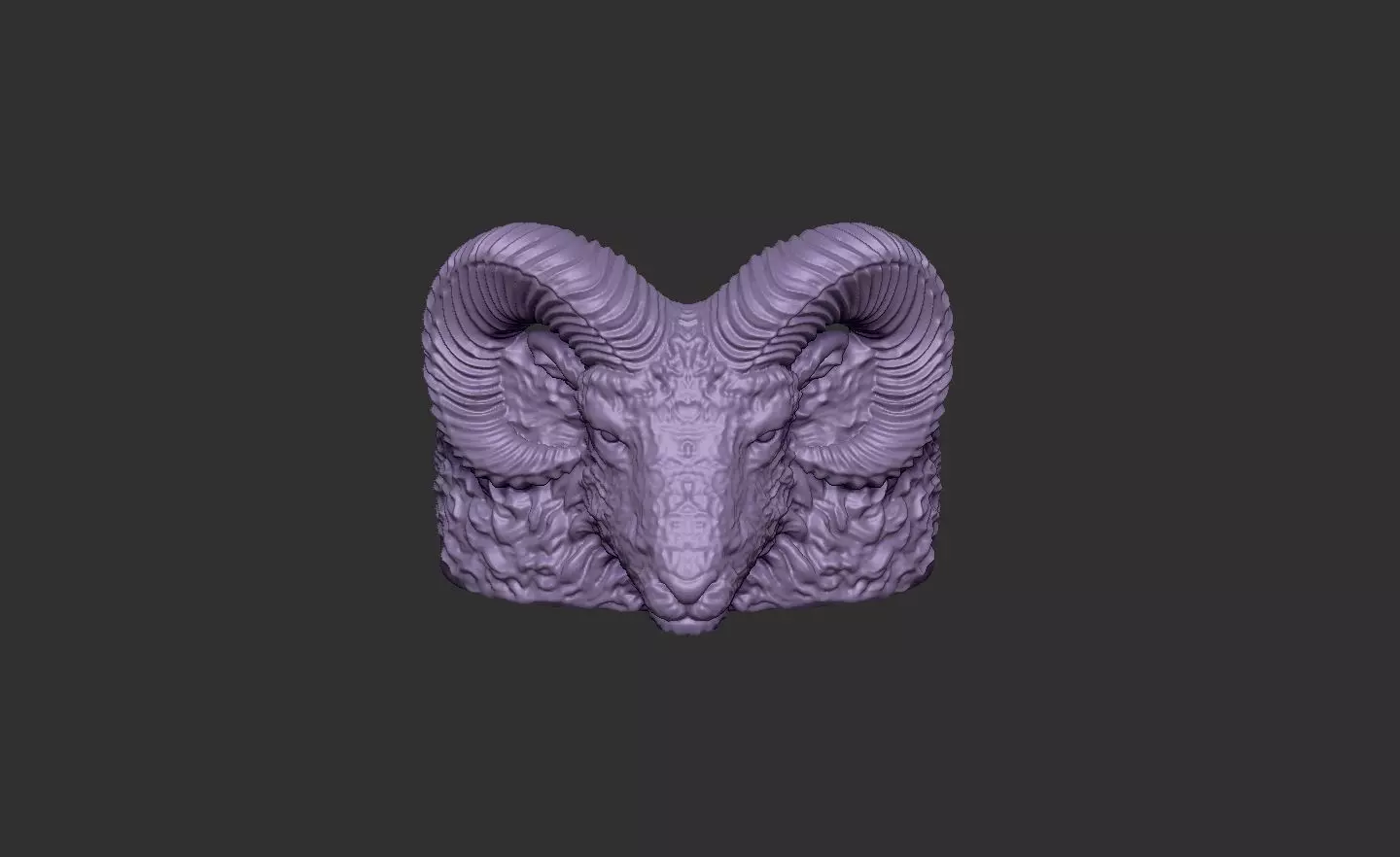 Ram Head Ring 3D print model_2