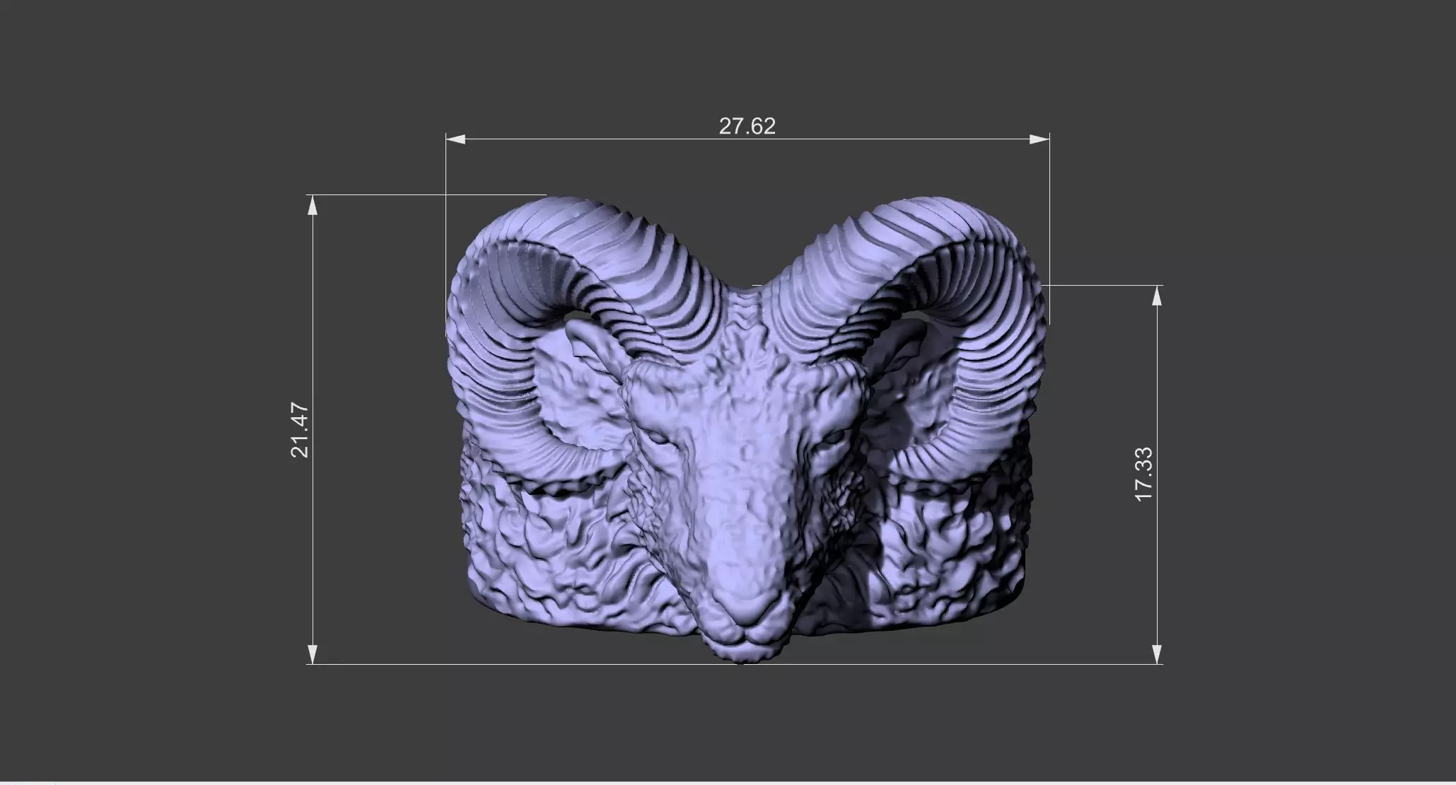Ram Head Ring 3D print model_6