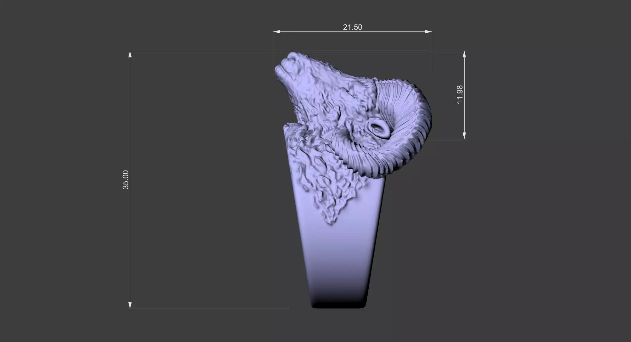Ram Head Ring 3D print model_8