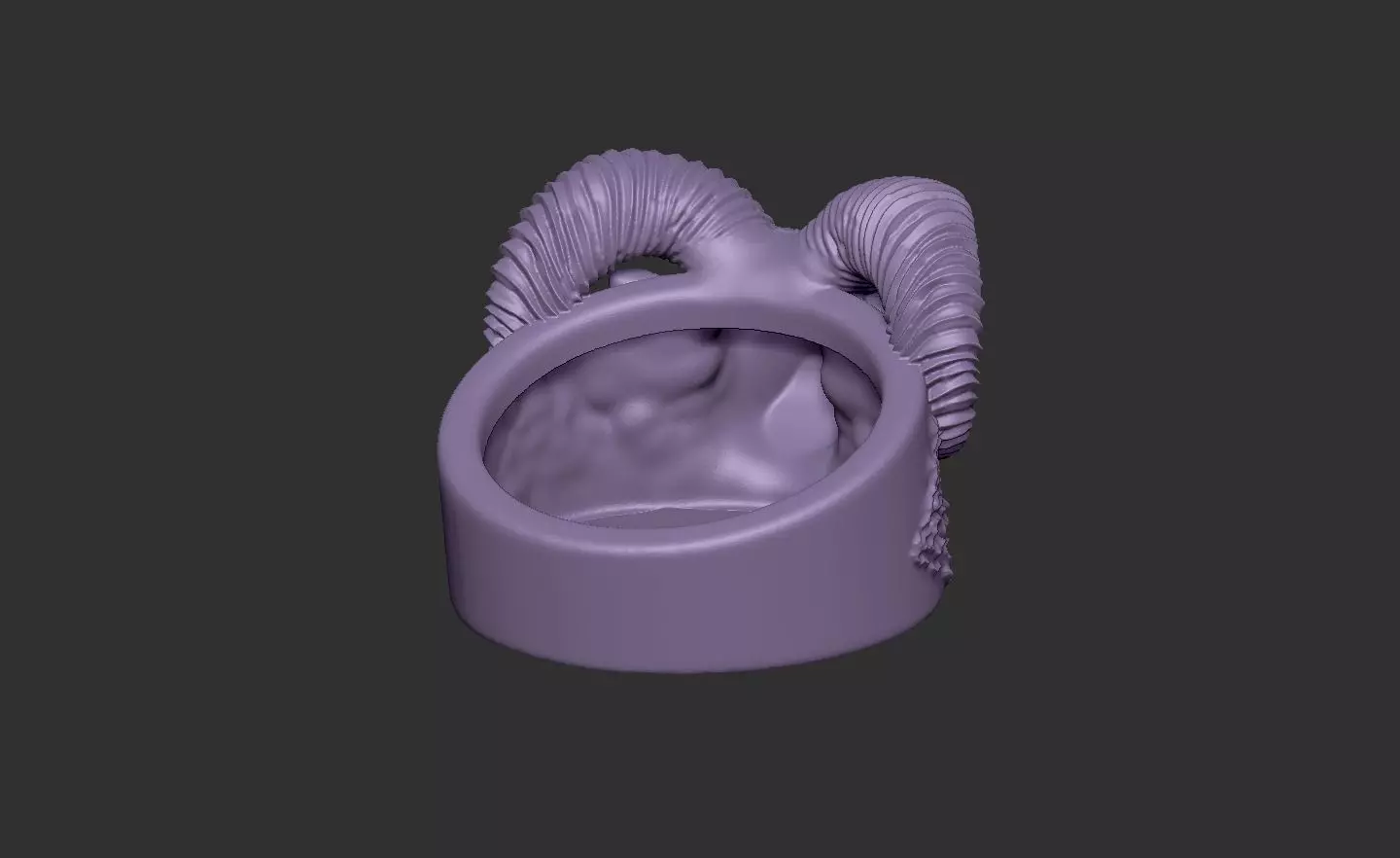 Ram Head Ring 3D print model_4