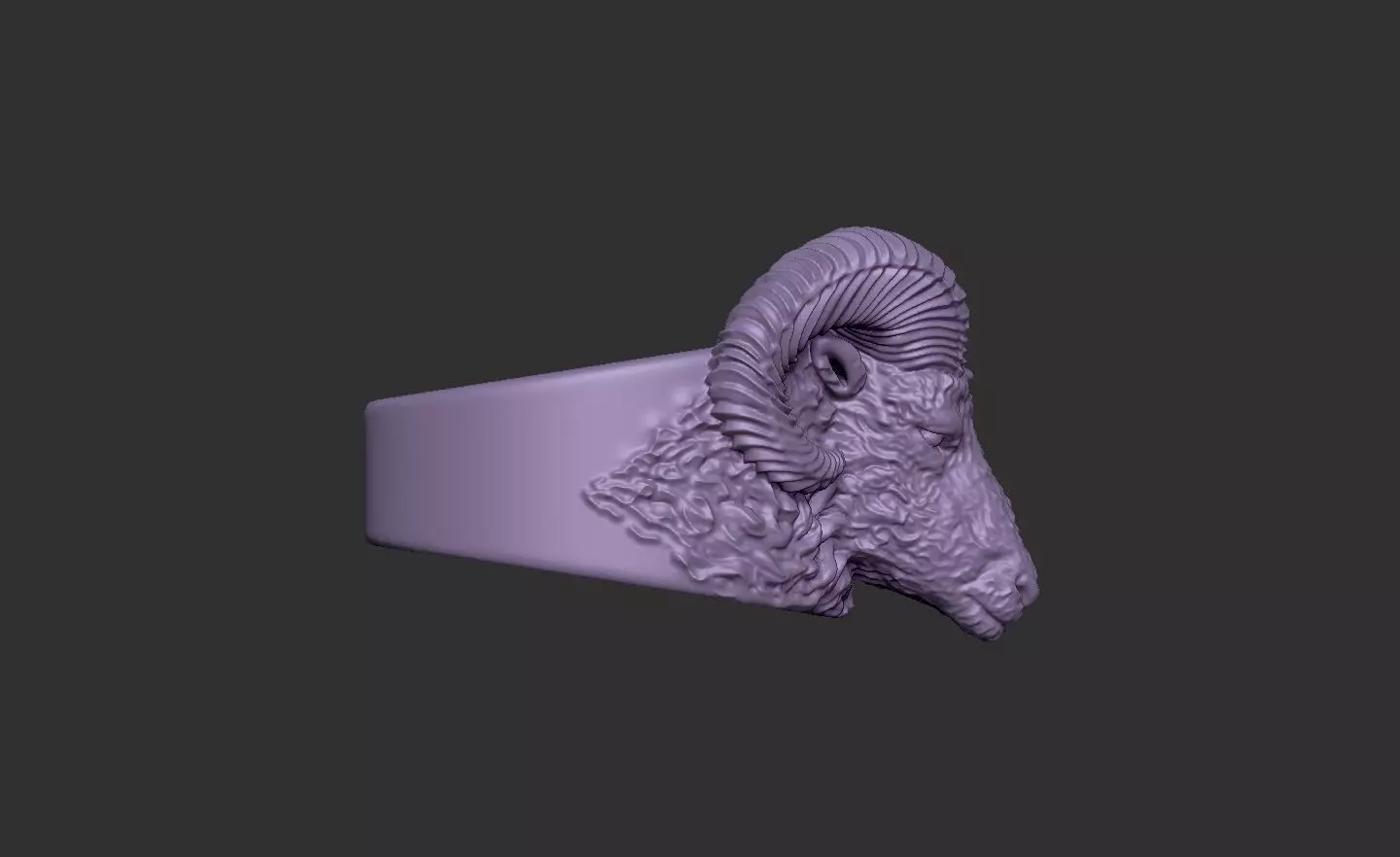 Ram Head Ring 3D print model_5