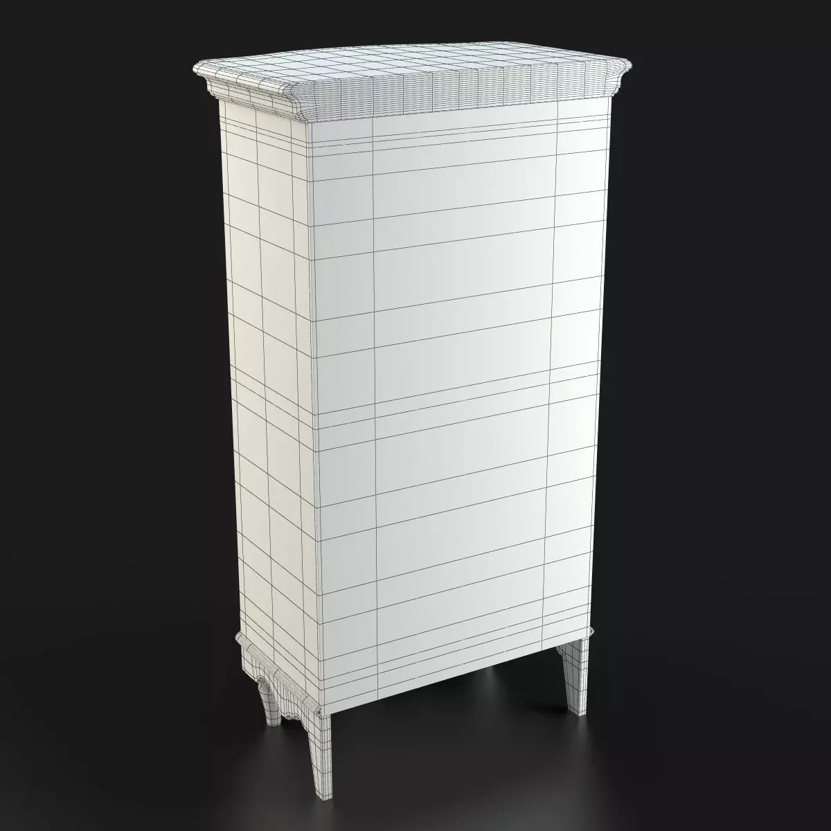 Antique-Style Chest of 6 Drawers 3D model_12