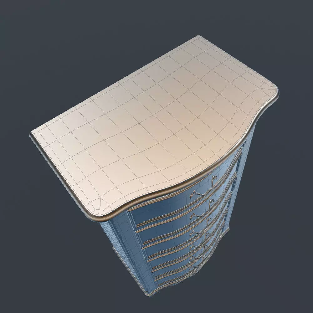 Antique-Style Chest of 6 Drawers 3D model_17