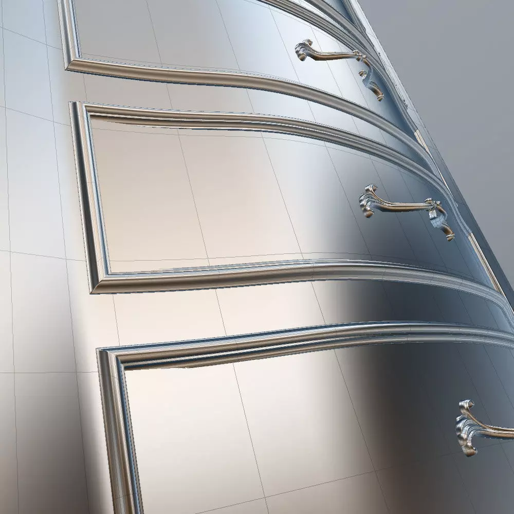 Antique-Style Chest of 6 Drawers 3D model_22