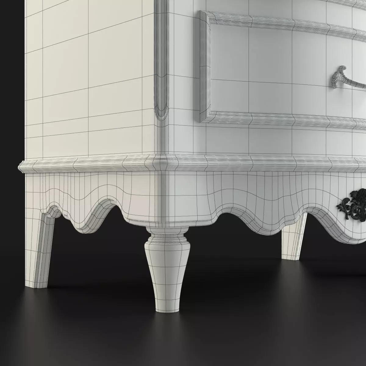 Antique-Style Chest of 6 Drawers 3D model_9