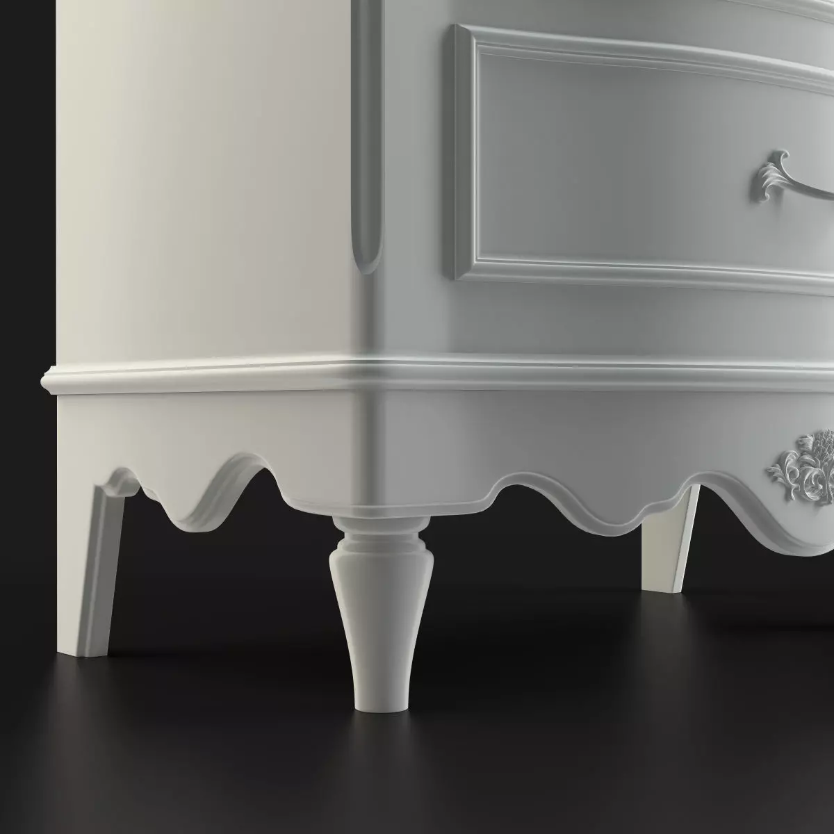 Antique-Style Chest of 6 Drawers 3D model_2