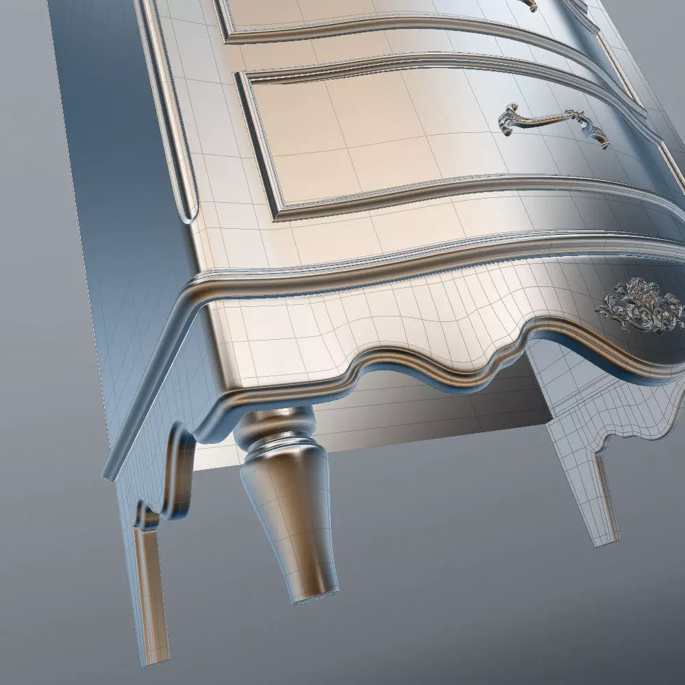 Antique-Style Chest of 6 Drawers 3D model_20