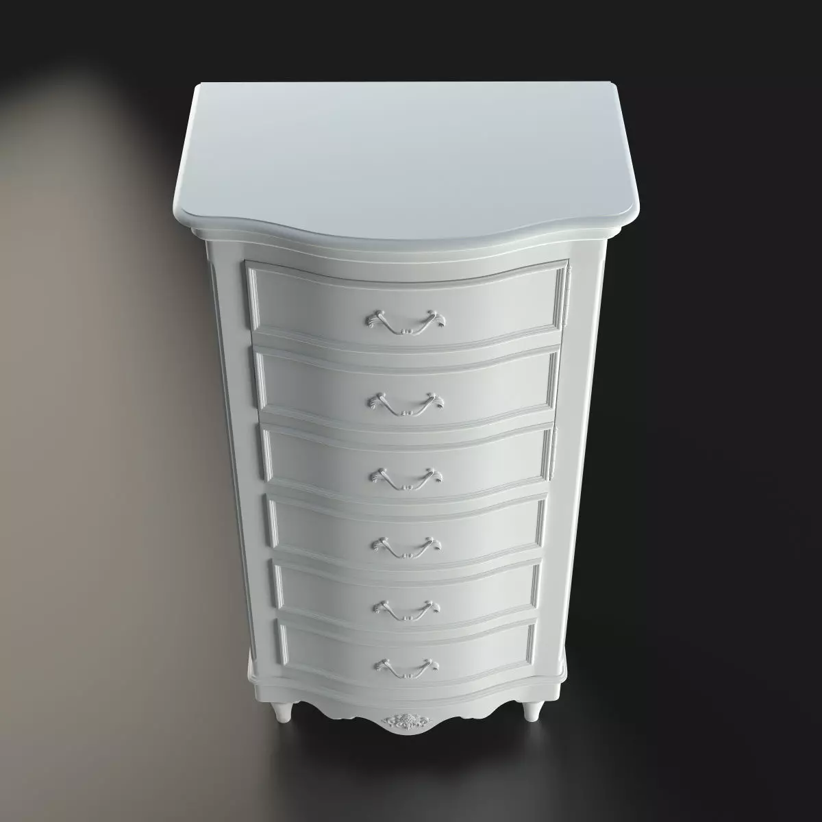 Antique-Style Chest of 6 Drawers 3D model_1