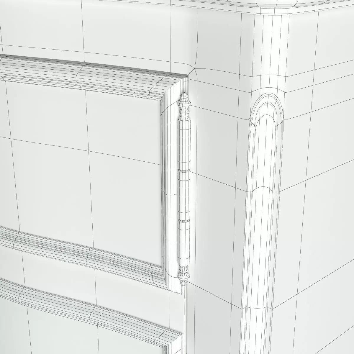 Antique-Style Chest of 6 Drawers 3D model_11