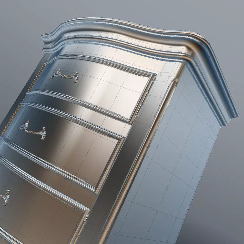 Antique-Style Chest of 6 Drawers 3D model_19
