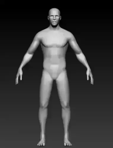 Male Human Base Mesh 3D Model Clean Topology for Rigging