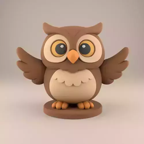 Cute Cartoon Owl STL File Easy 3D Print Model