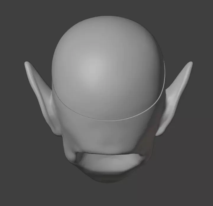 3d model elf Man head with vertical ears bjd printing STL OBJ 3D print model_3