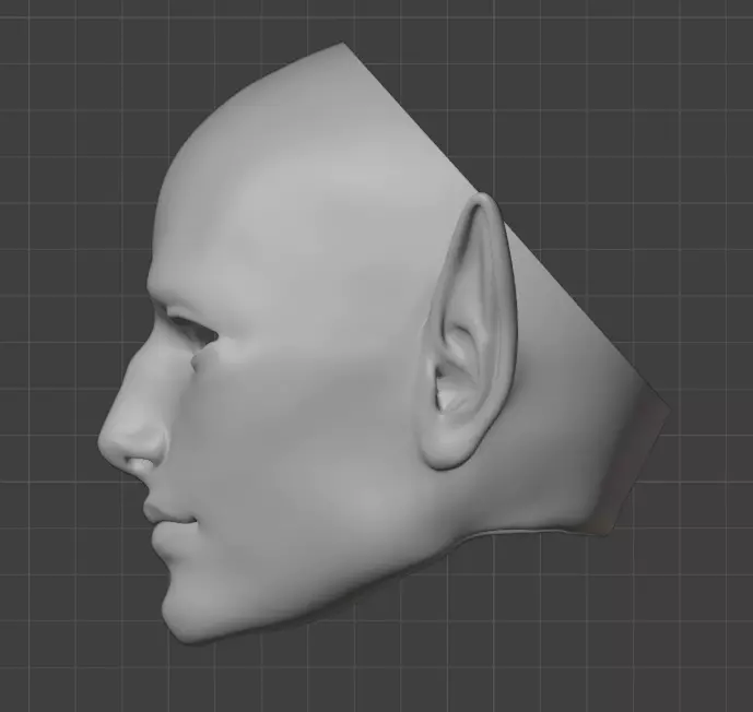 3d model elf Man head with vertical ears bjd printing STL OBJ 3D print model_5
