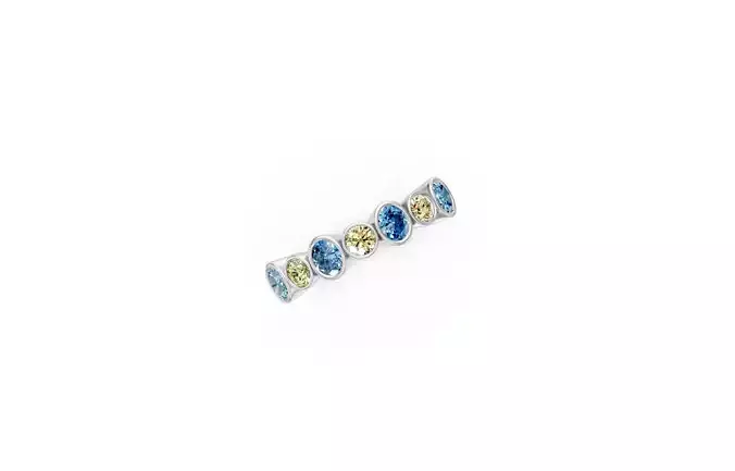 3D Ring STL  Modern Bezel-Set Diamond Design