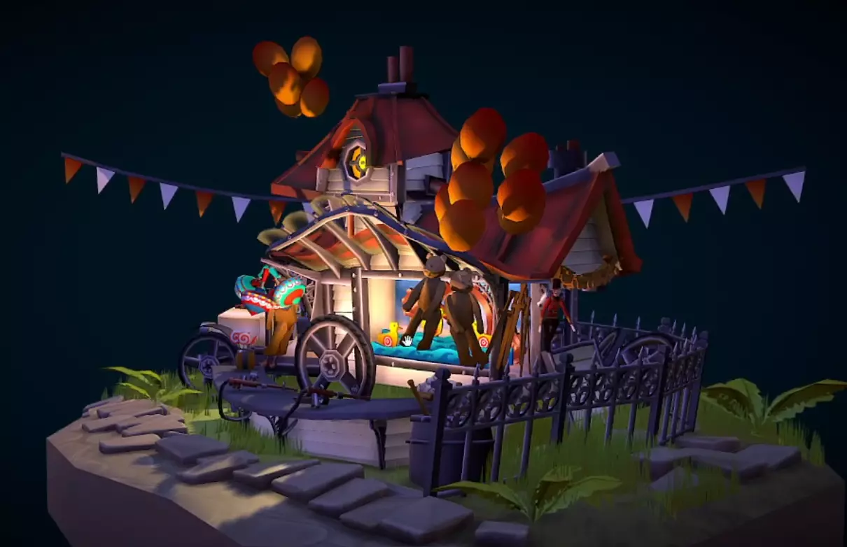 Dae Bazaar Steampunk Carnival Game 3D Model Game Ready Low-poly 3D model_1