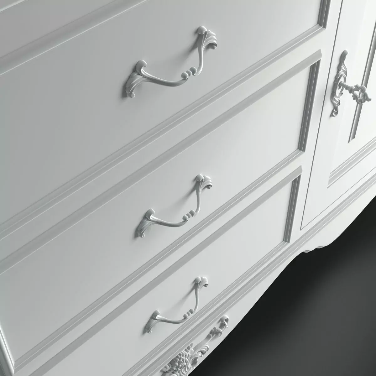 Antique-Style Sideboard 3D model_8