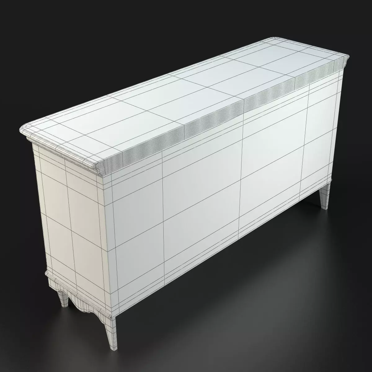 Antique-Style Sideboard 3D model_21