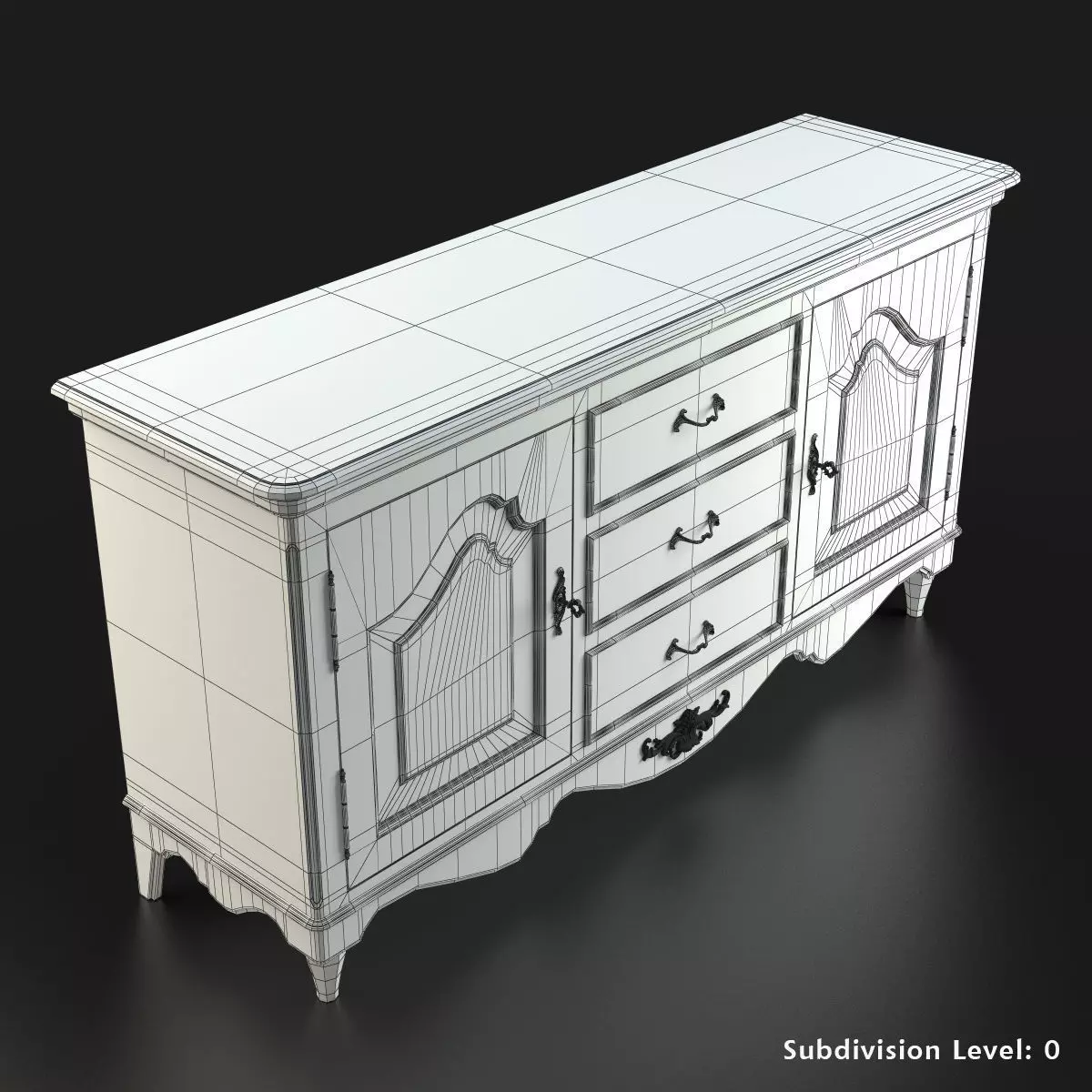 Antique-Style Sideboard 3D model_11