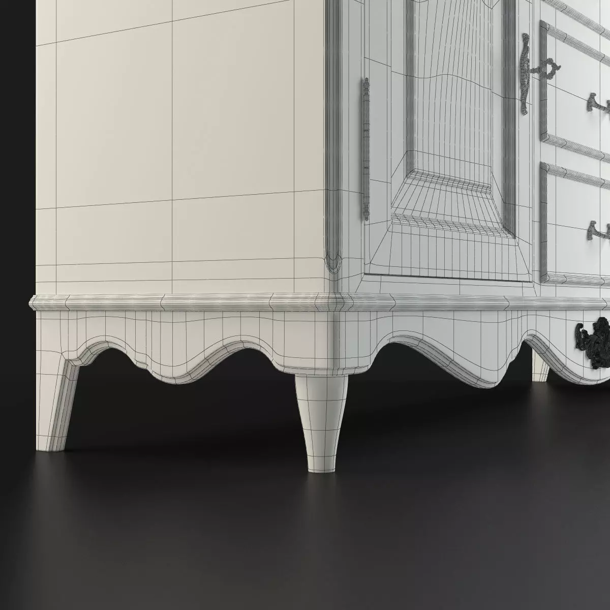 Antique-Style Sideboard 3D model_12