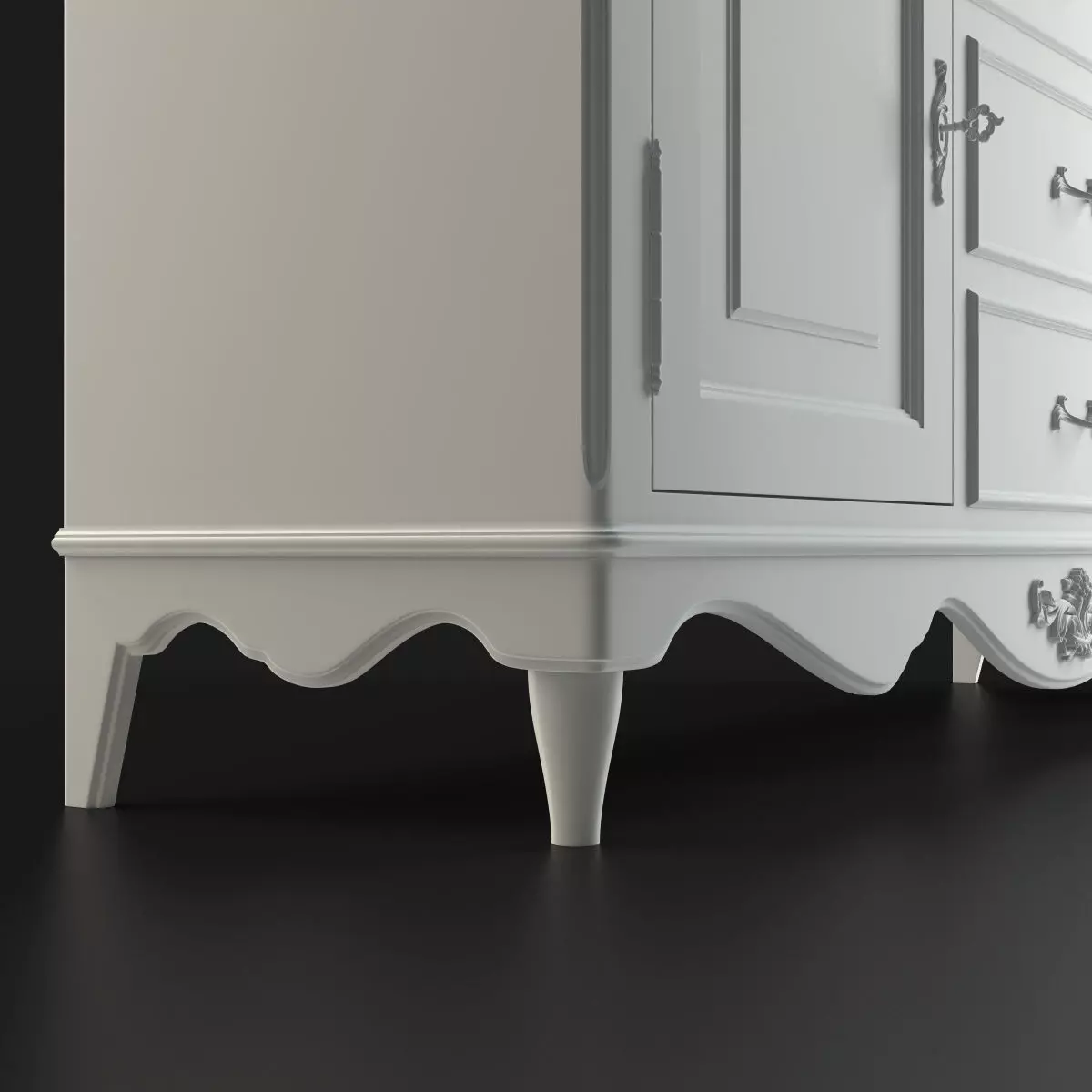 Antique-Style Sideboard 3D model_1