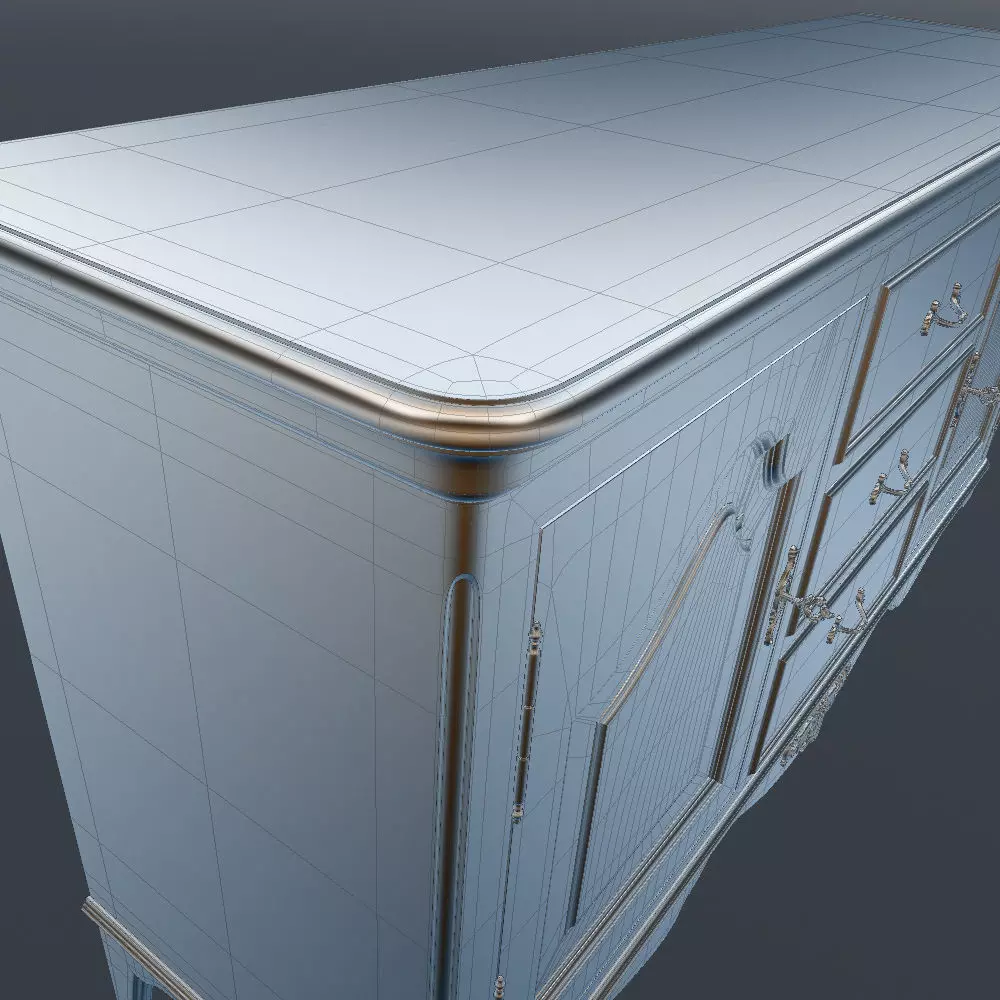 Antique-Style Sideboard 3D model_22