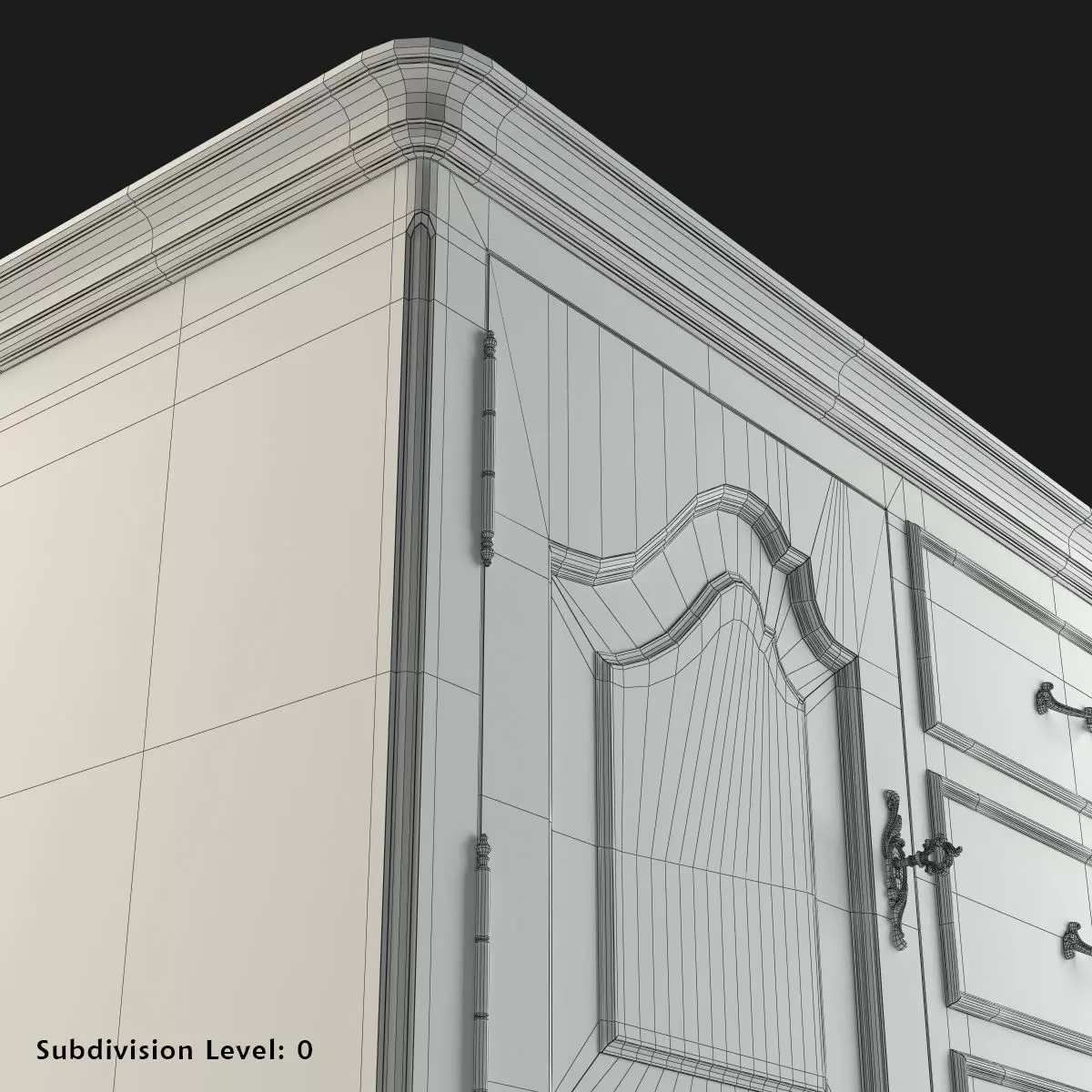 Antique-Style Sideboard 3D model_14