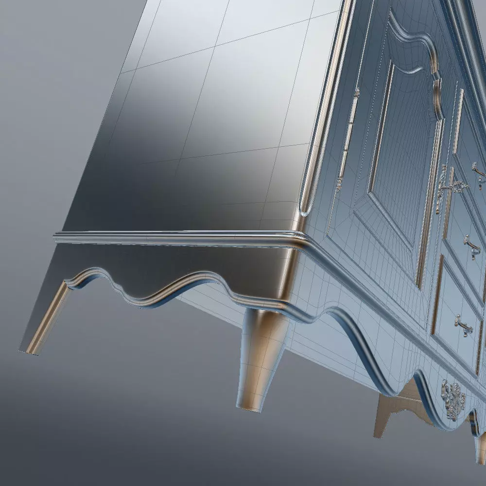 Antique-Style Sideboard 3D model_23