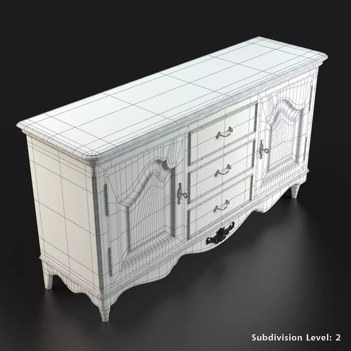 Antique-Style Sideboard 3D model_10