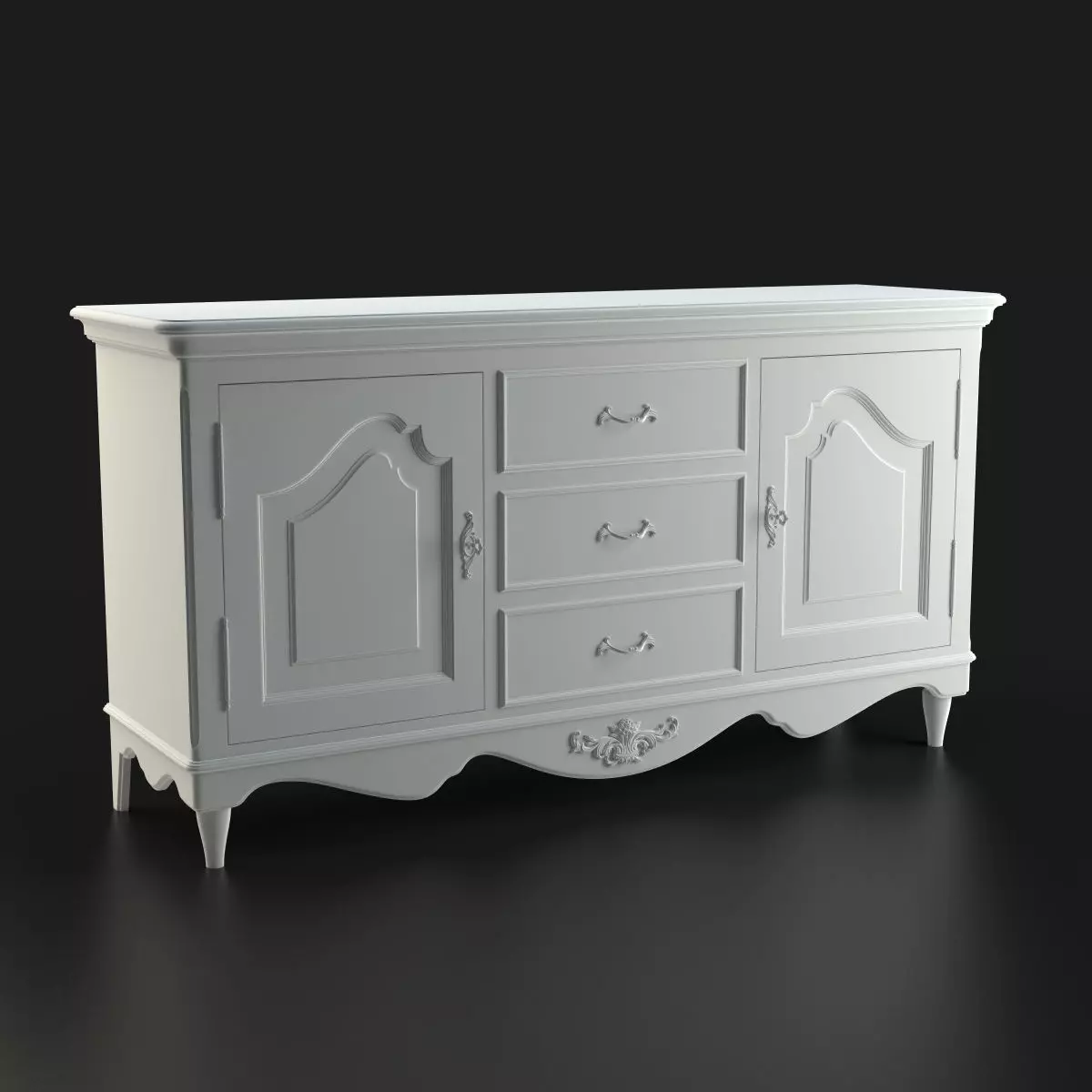 Antique-Style Sideboard 3D model_0