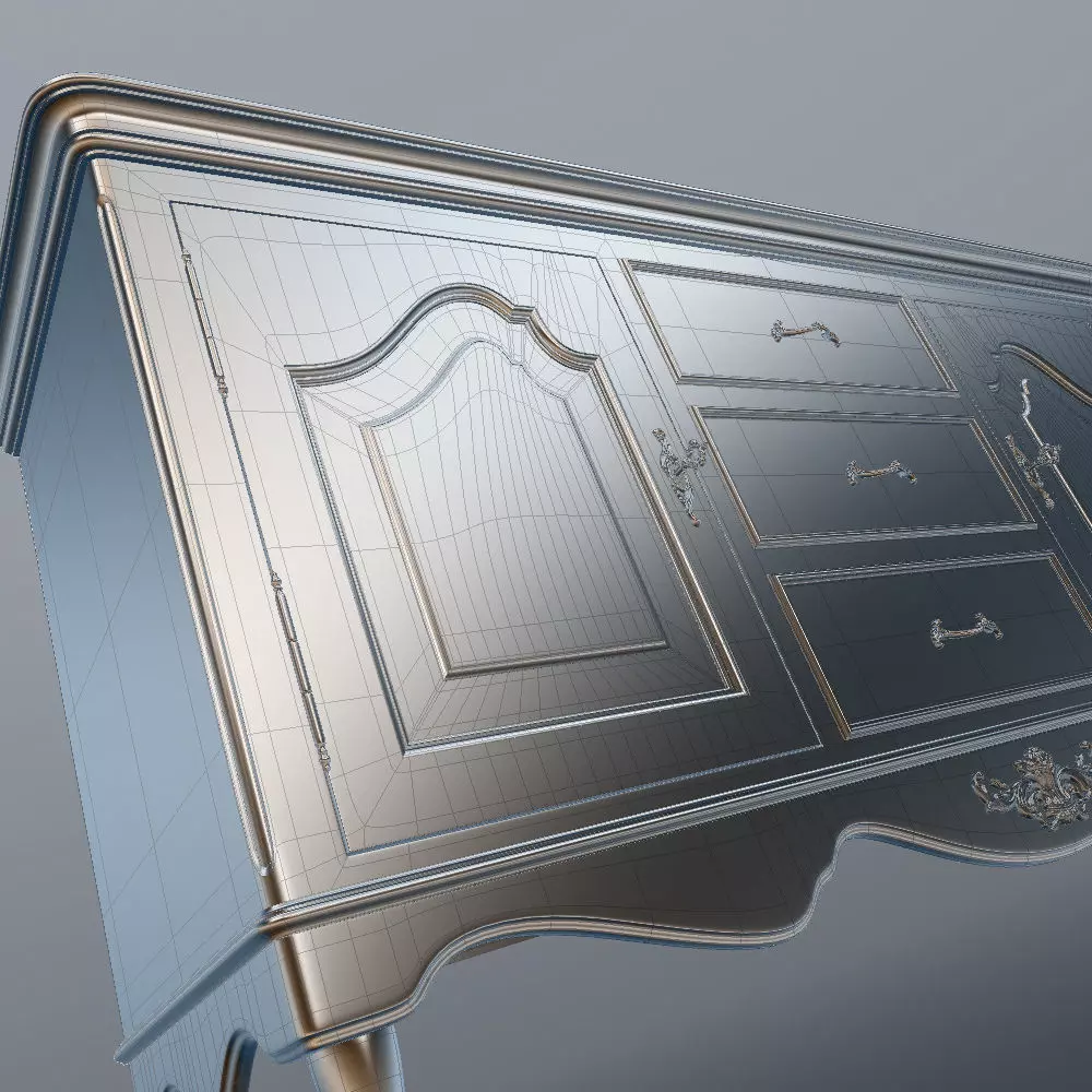 Antique-Style Sideboard 3D model_24