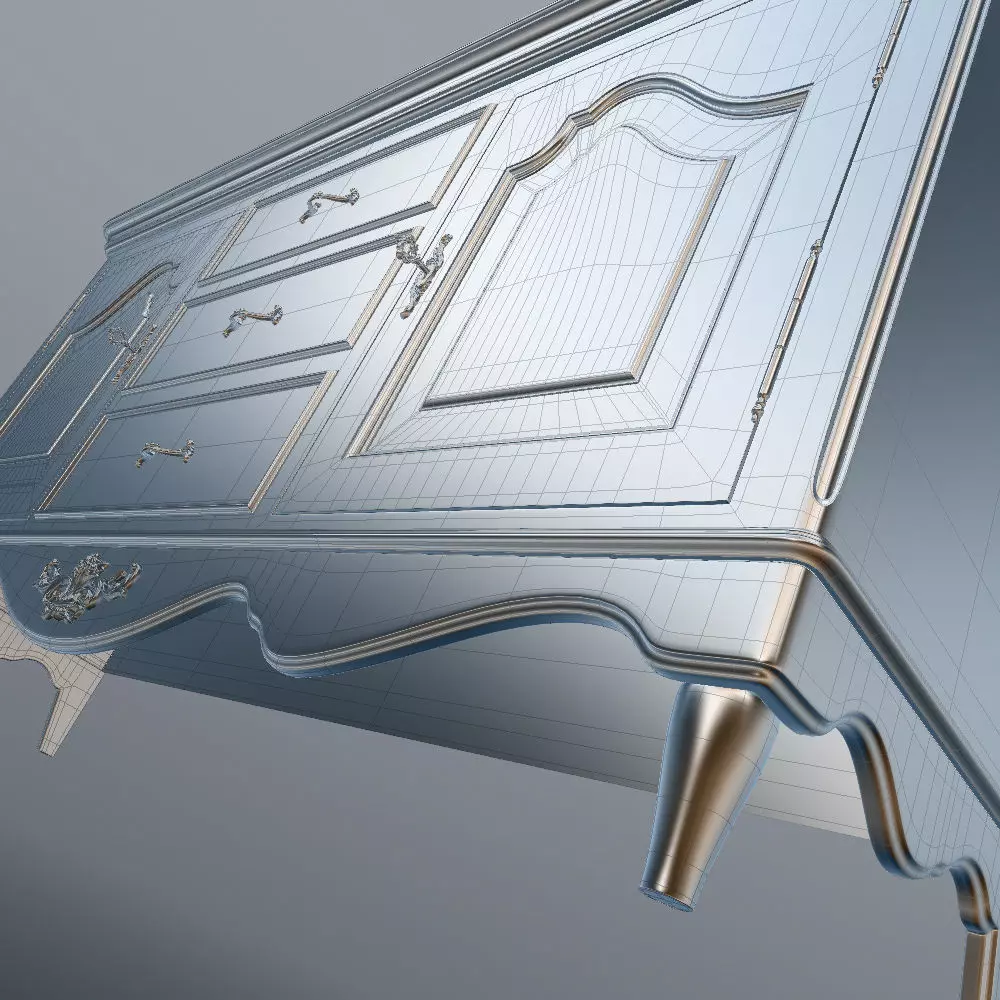 Antique-Style Sideboard 3D model_25