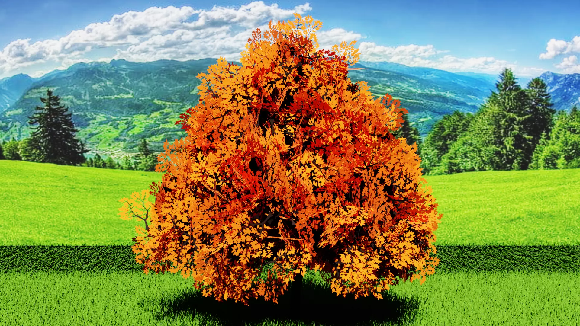 Stylized Tree 4 Free low-poly 3D model_7