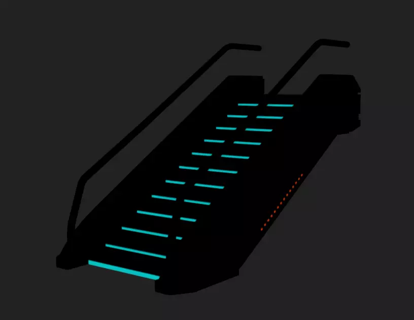 SciFi Stairs Low-poly 3D model_9