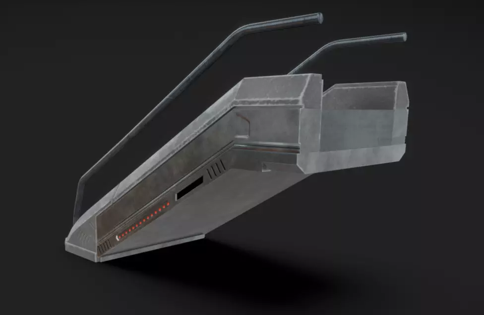 SciFi Stairs Low-poly 3D model_2