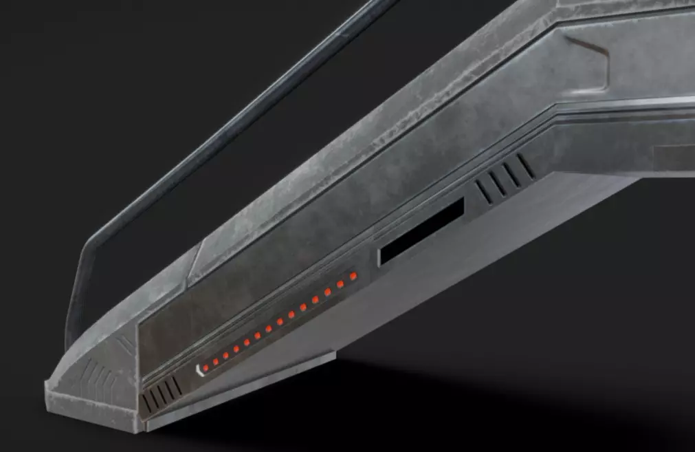 SciFi Stairs Low-poly 3D model_7