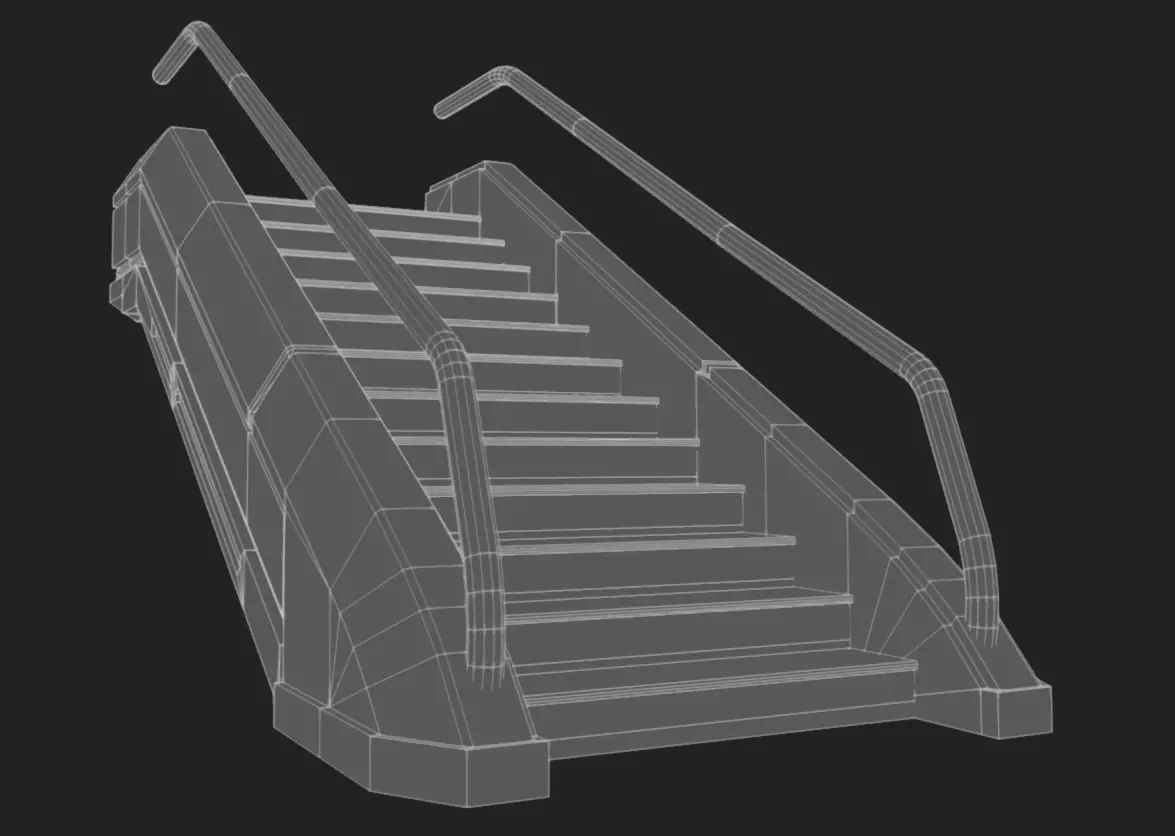 SciFi Stairs Low-poly 3D model_12