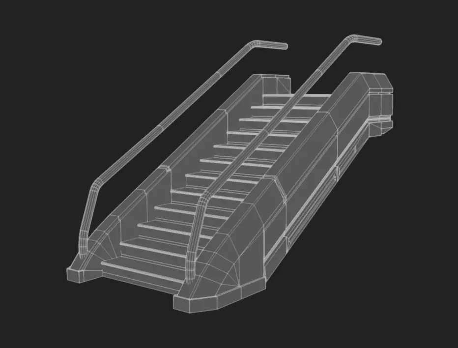 SciFi Stairs Low-poly 3D model_11