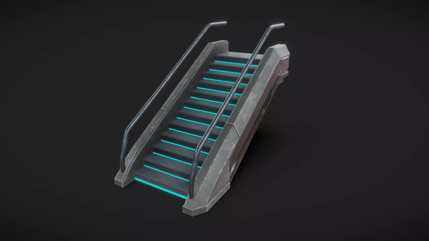 SciFi Stairs Low-poly 3D model_13