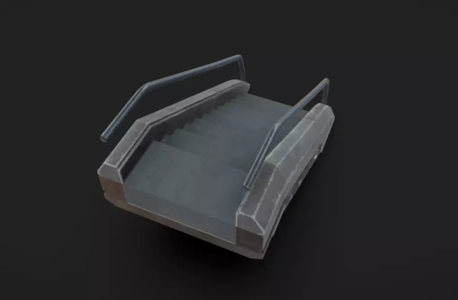 SciFi Stairs Low-poly 3D model_3