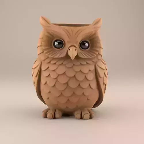 Cute Owl planter 3D Print File 3D print model